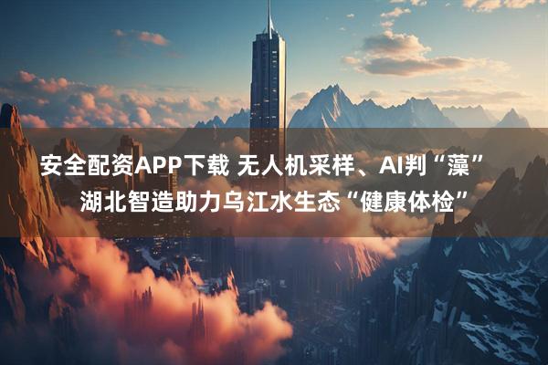 安全配资APP下载 无人机采样、AI判“藻”   湖北智造助力乌江水生态“健康体检”