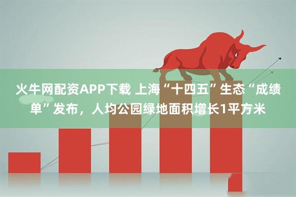火牛网配资APP下载 上海“十四五”生态“成绩单”发布，人均公园绿地面积增长1平方米