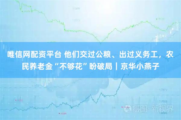 唯信网配资平台 他们交过公粮、出过义务工，农民养老金“不够花”盼破局｜京华小燕子